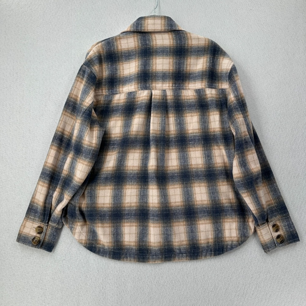 American Eagle Jacket Womens M Brushed Plaid Shacket Collared Button Up - Picture 2 of 9